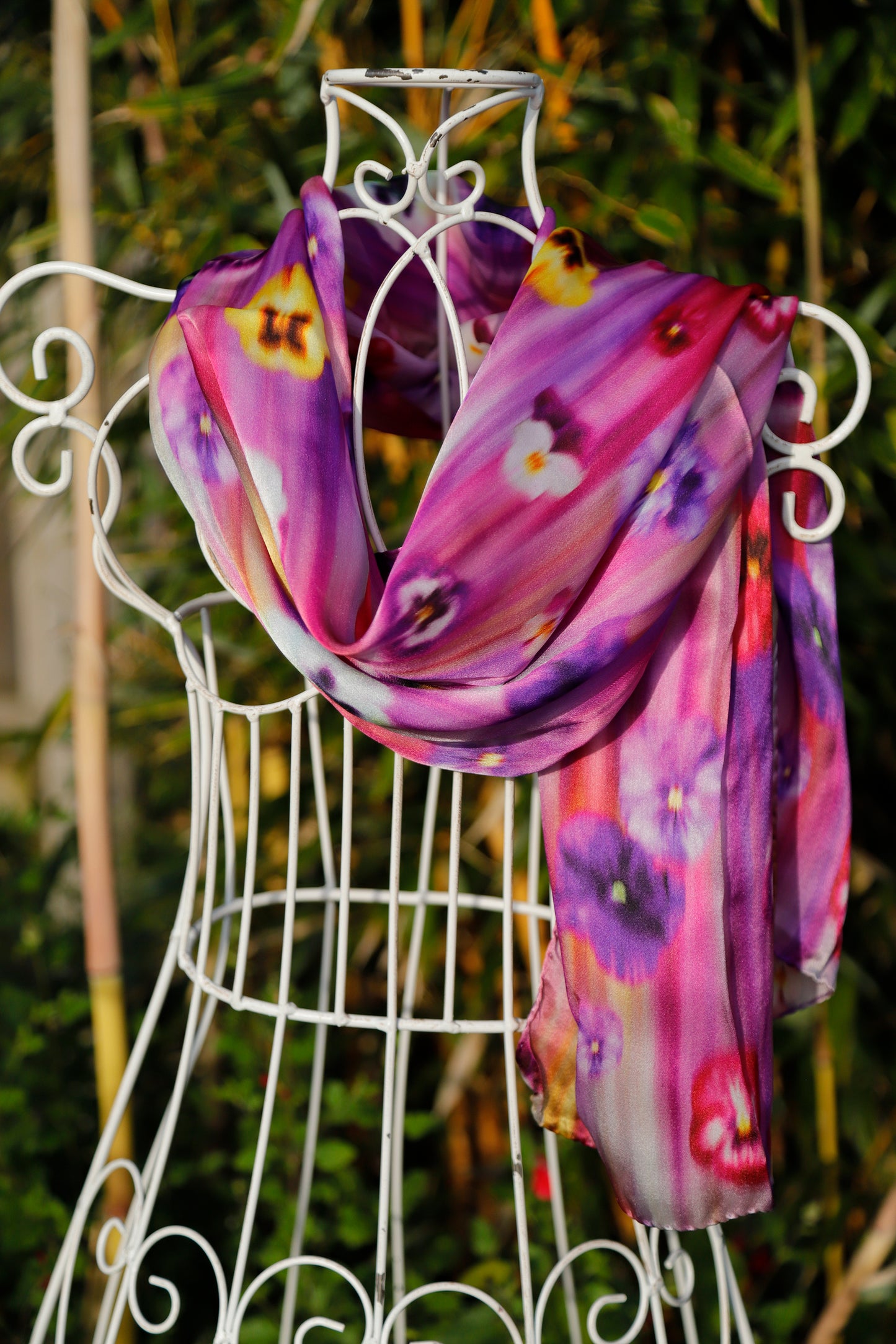 SCIARPA COTONE e SETA VIOLETTE SFUOCATE
