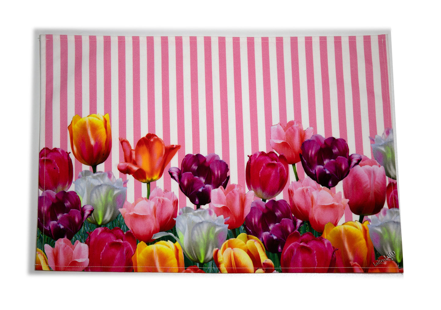 2 TOVAGLIETTE TULIPANI twill puro cotone