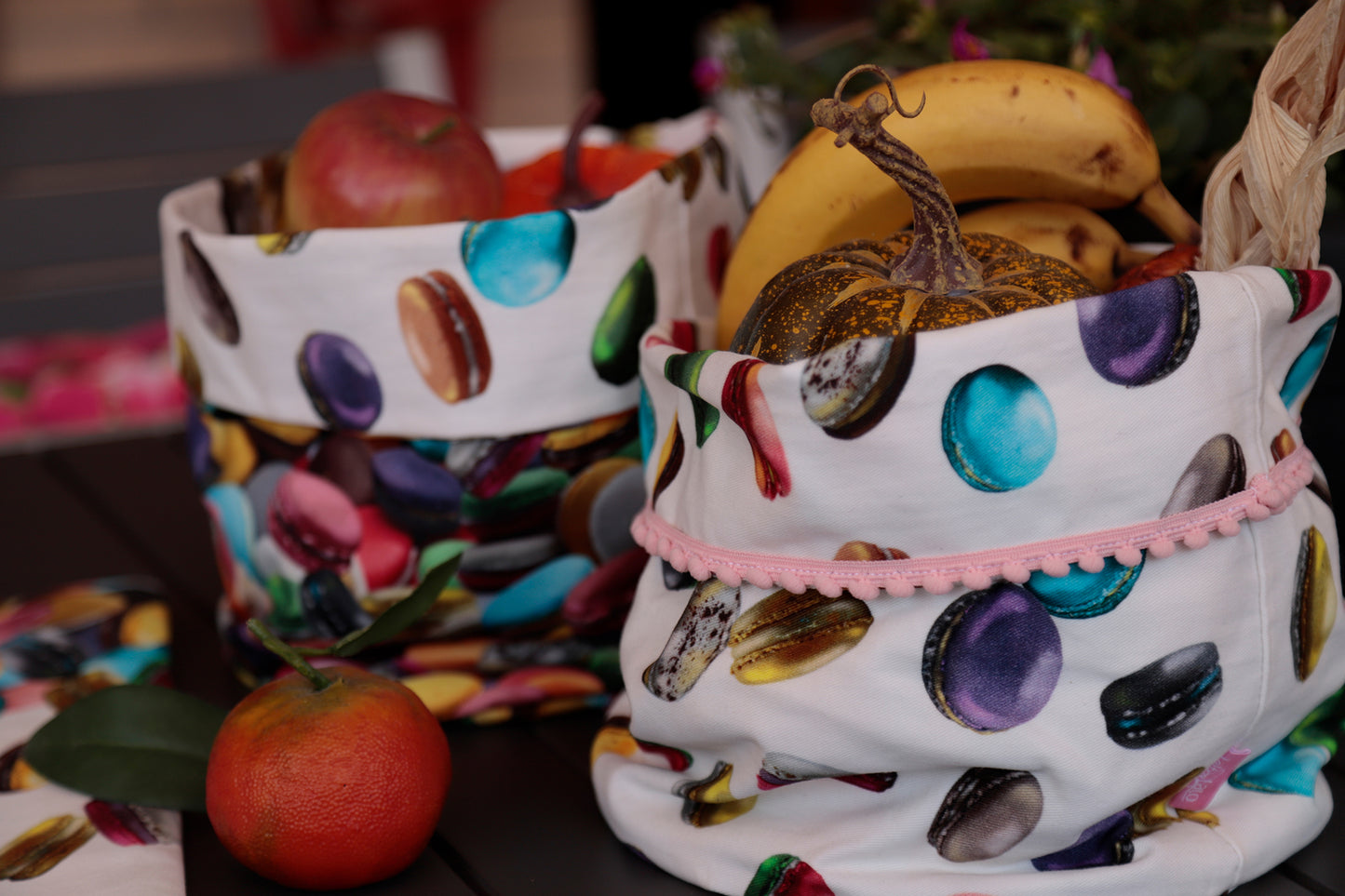 CESTINO MACARONS twill puro cotone
