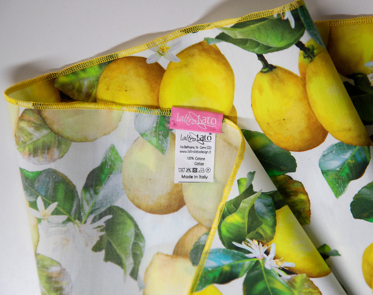 TOVAGLIA LIMONI tela puro cotone