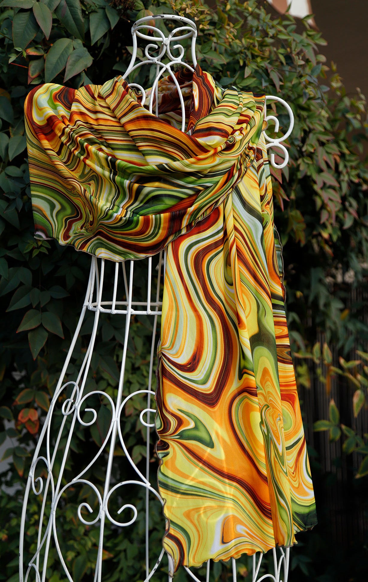 SCIARPA TULLE FLUIDO e GIRASOLI