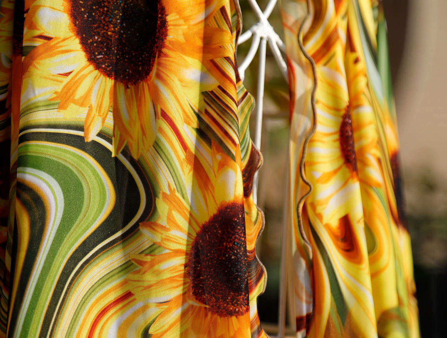 SCIARPA TULLE FLUIDO e GIRASOLI