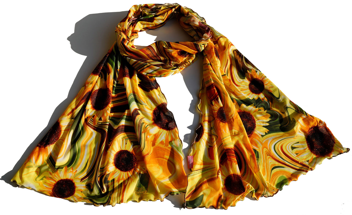 SCIARPA TULLE FLUIDO e GIRASOLI