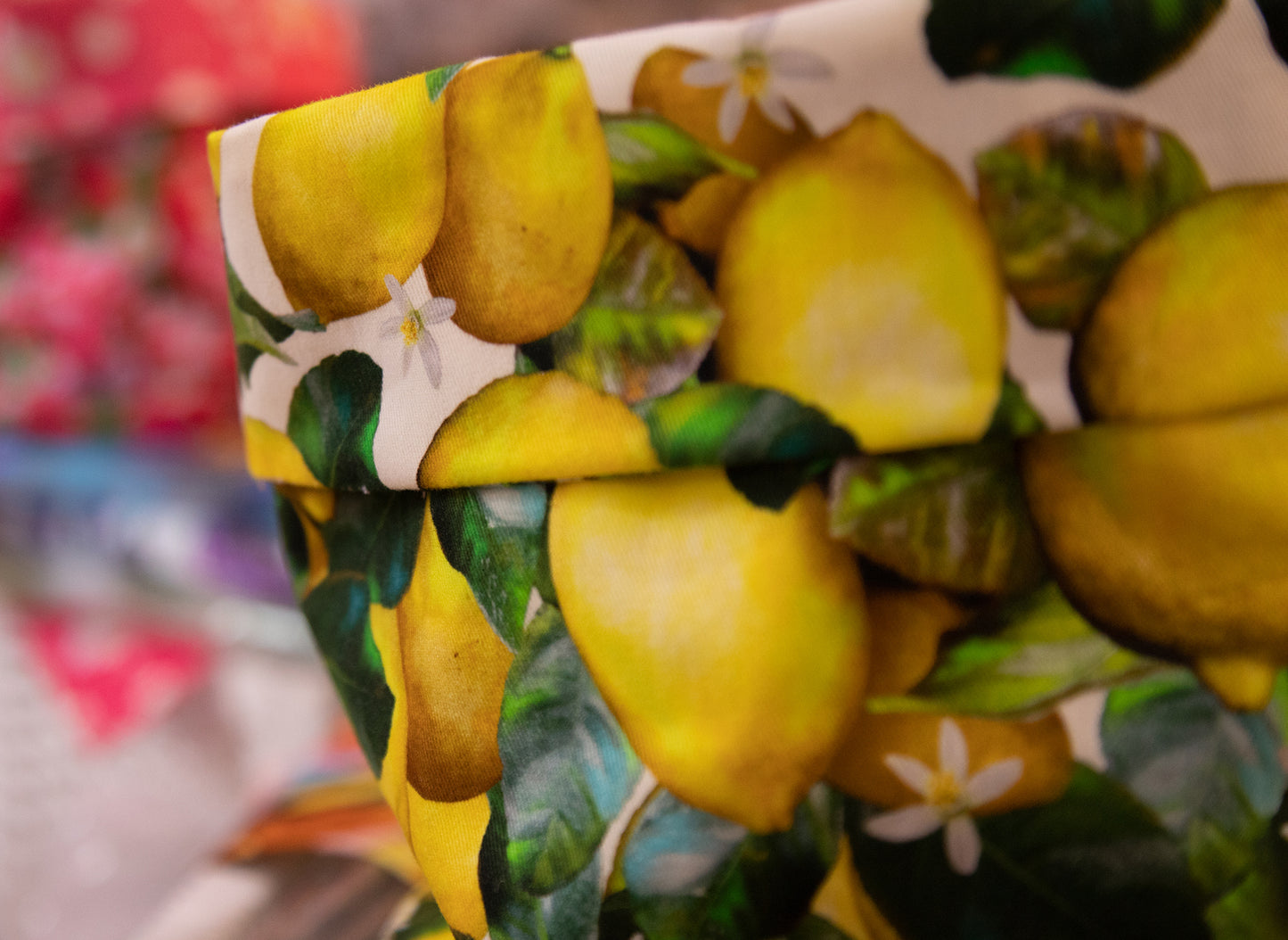 CESTINO LIMONI twill puro cotone