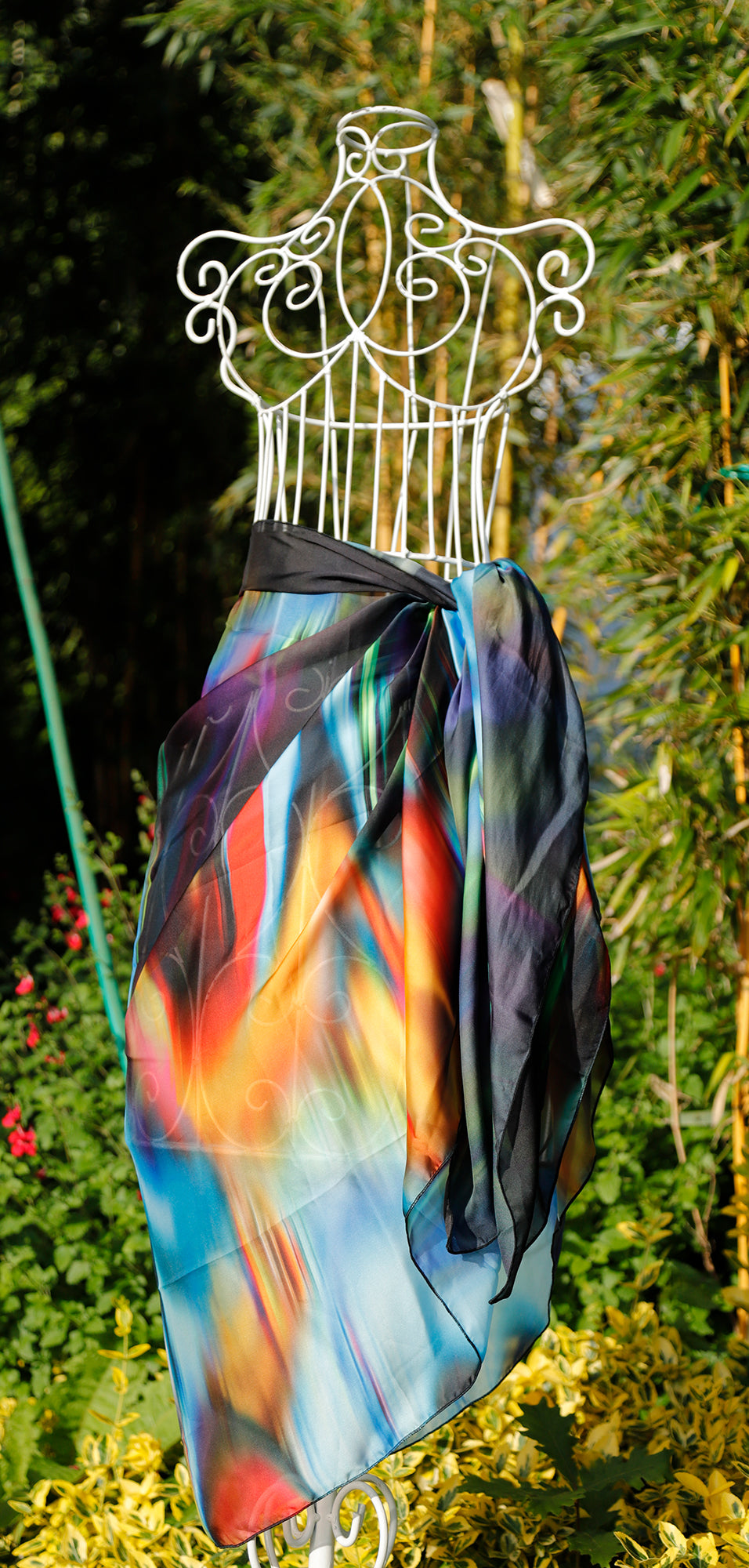 STOLA/PAREO CHIFFON effetto FLUIDO NERO
