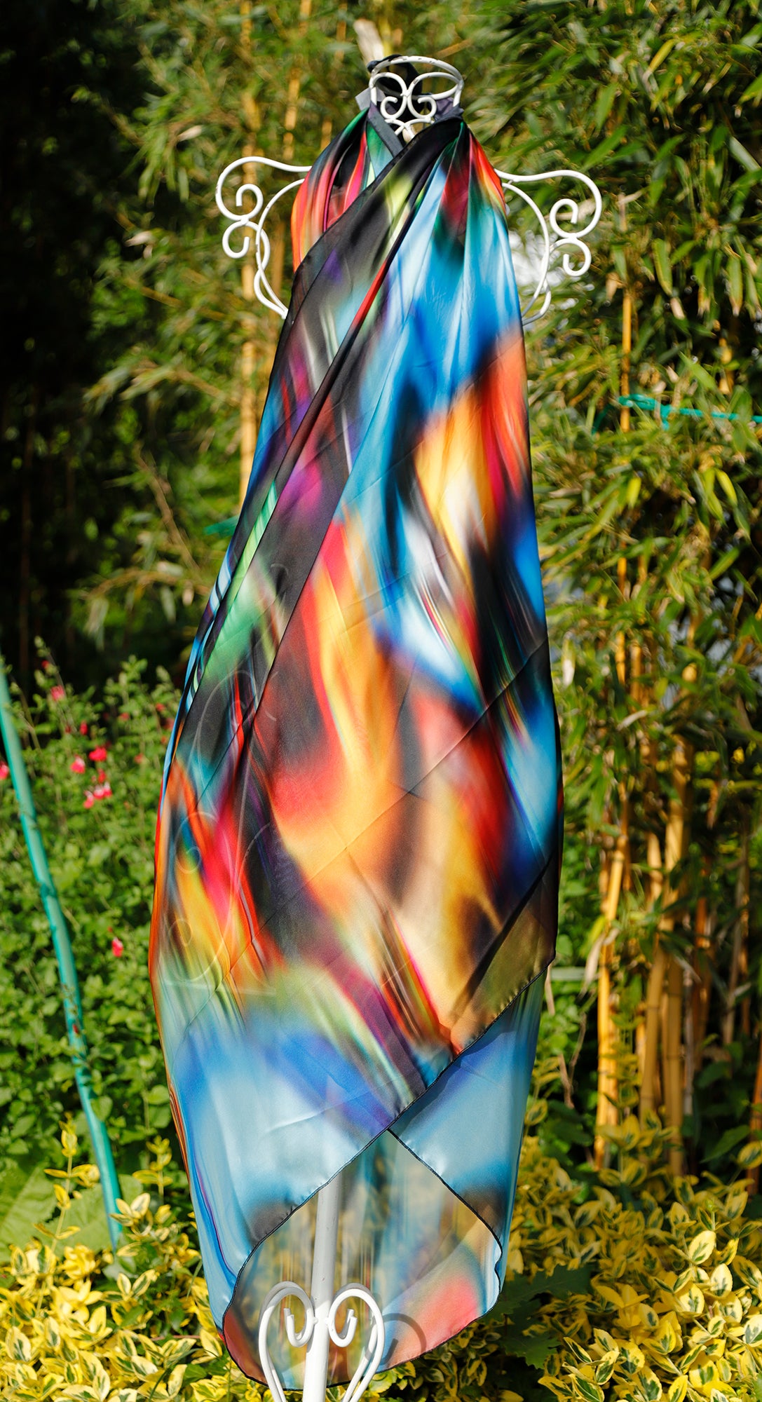 STOLA/PAREO CHIFFON effetto FLUIDO NERO