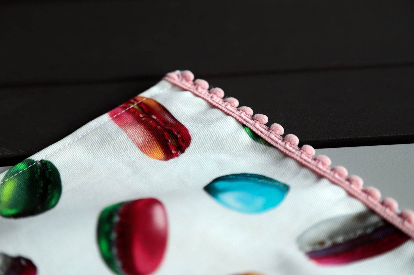 2 TOVAGLIETTE MACARONS twill puro cotone