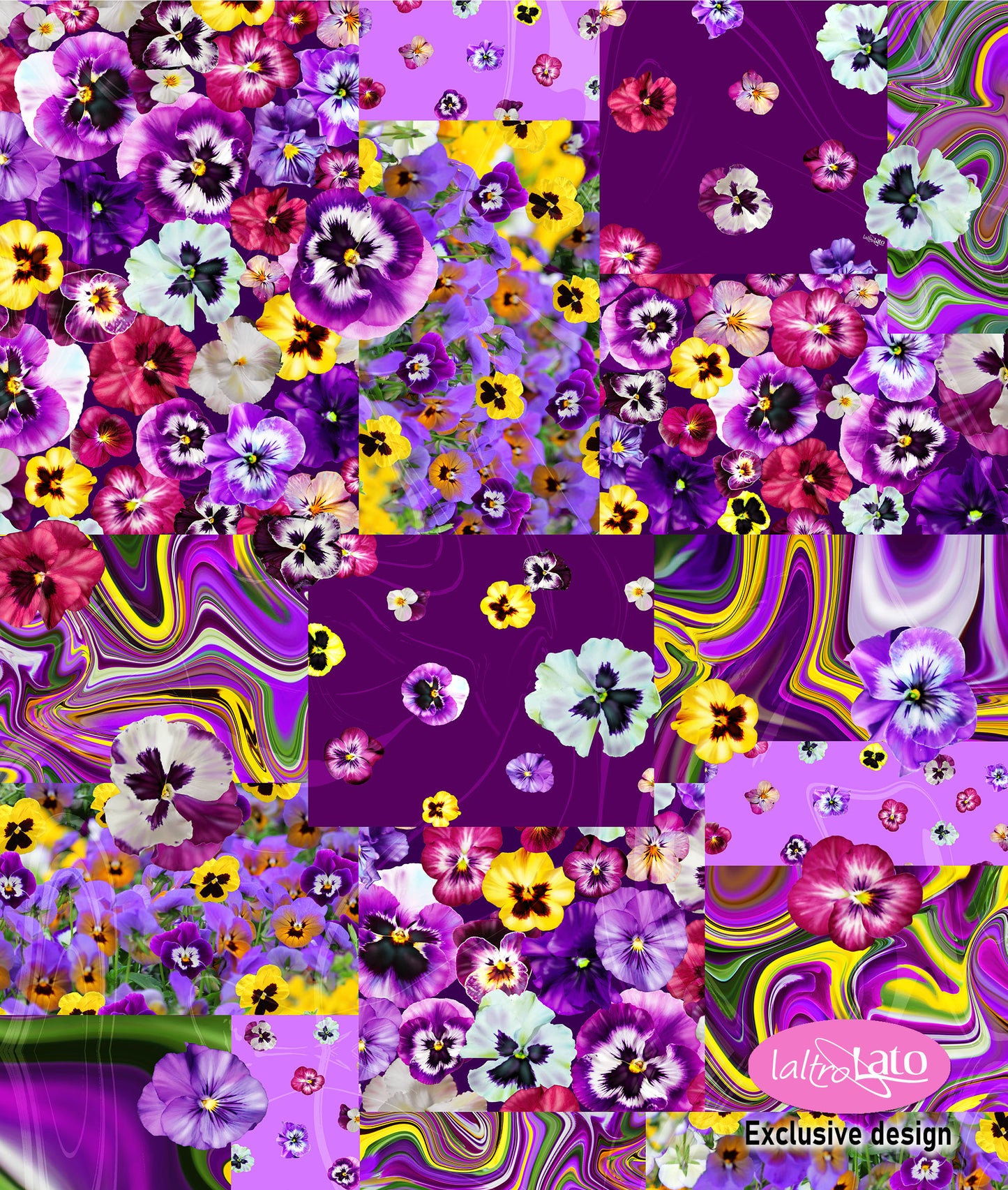 SCIARPA ECO-CHIFFON PATCH VIOLETTE