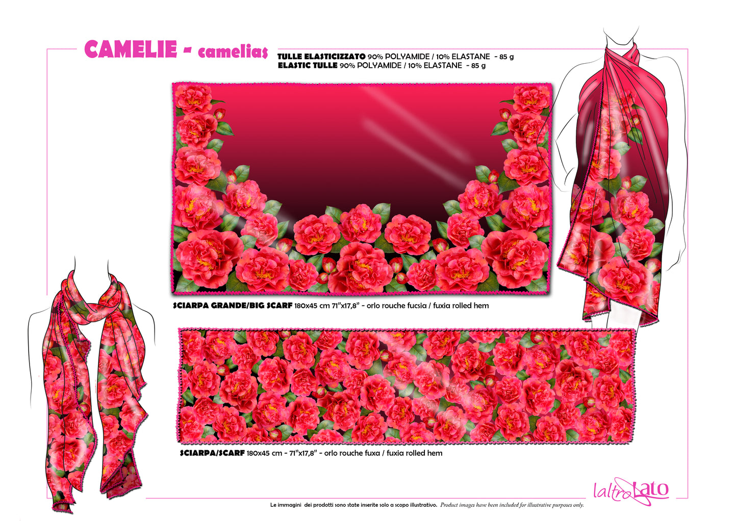 SCIARPA TULLE ELASTICIZZATO CAMELIE