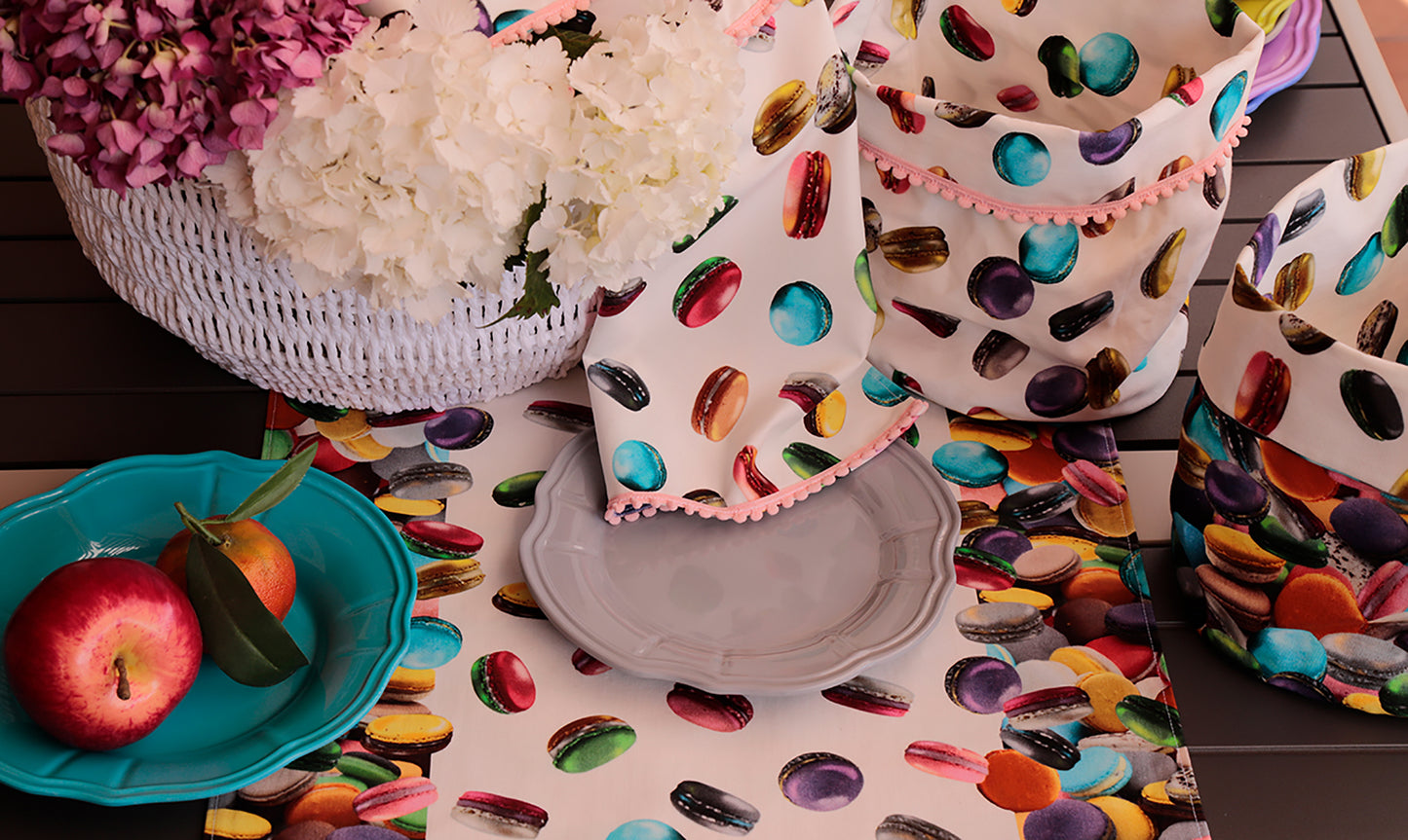 CESTINO MACARONS twill puro cotone