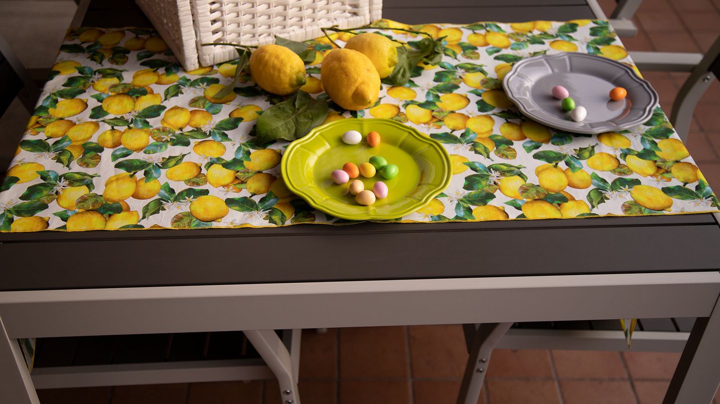 TOVAGLIA LIMONI tela puro cotone