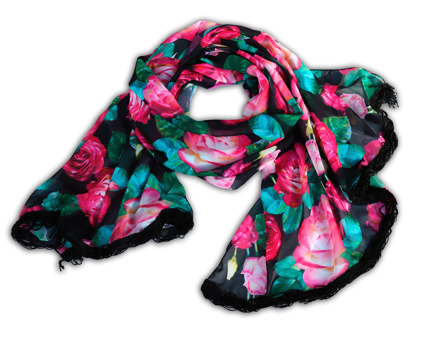 SCIARPA GRANDE ROSE ECO-CHIFFON