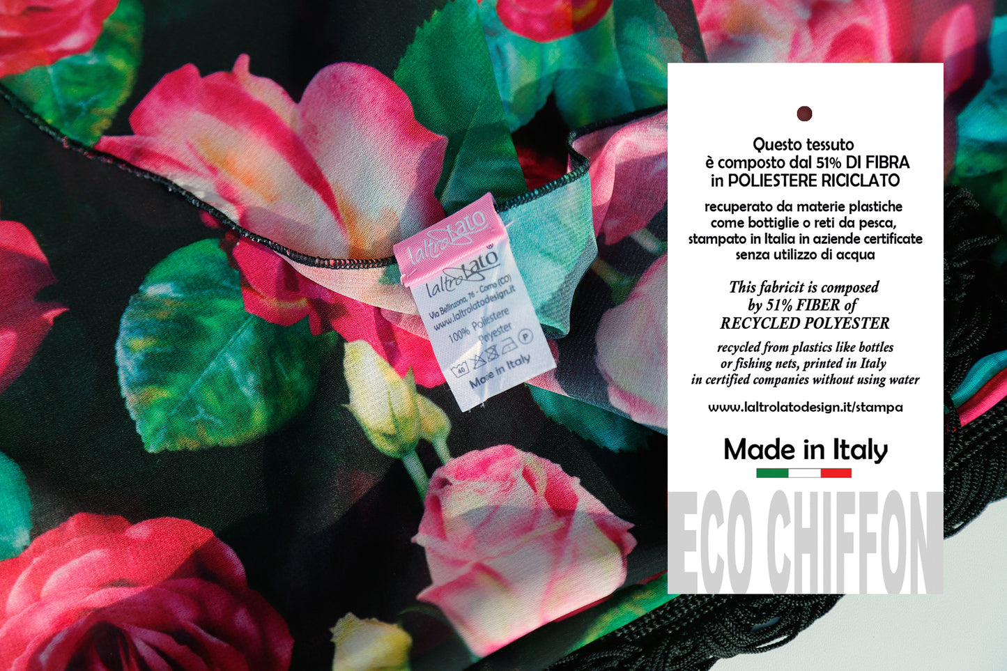 SCIARPA GRANDE ROSE ECO-CHIFFON