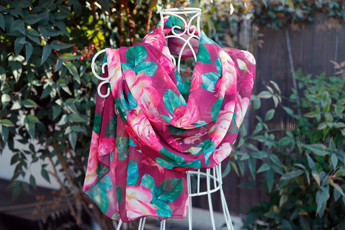 SCIARPA GRANDE ROSE ECO-CHIFFON
