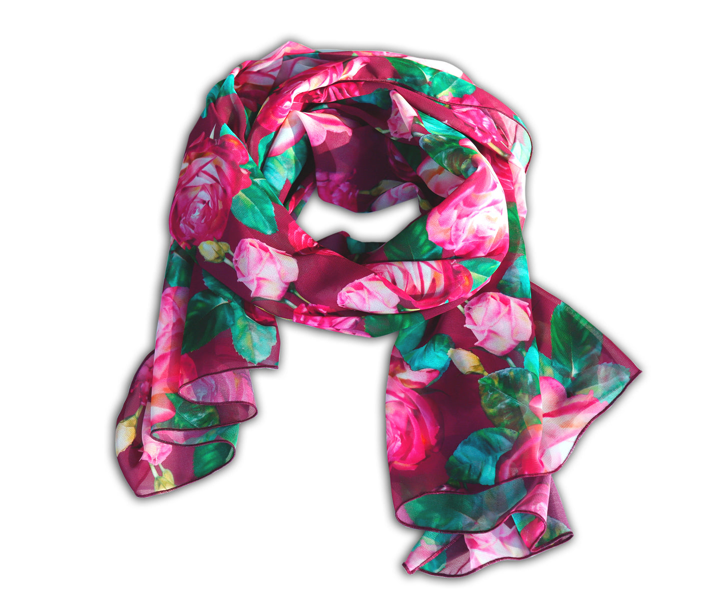 SCIARPA GRANDE ROSE ECO-CHIFFON