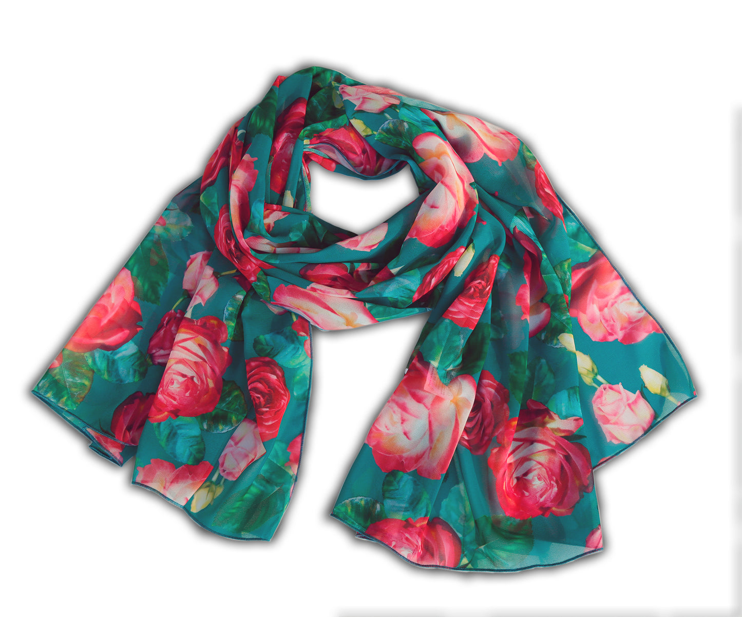 SCIARPA GRANDE ROSE ECO-CHIFFON