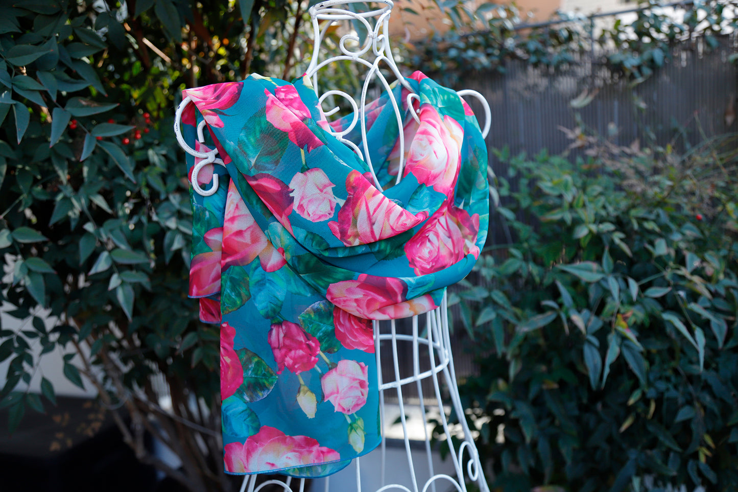 SCIARPA GRANDE ROSE ECO-CHIFFON