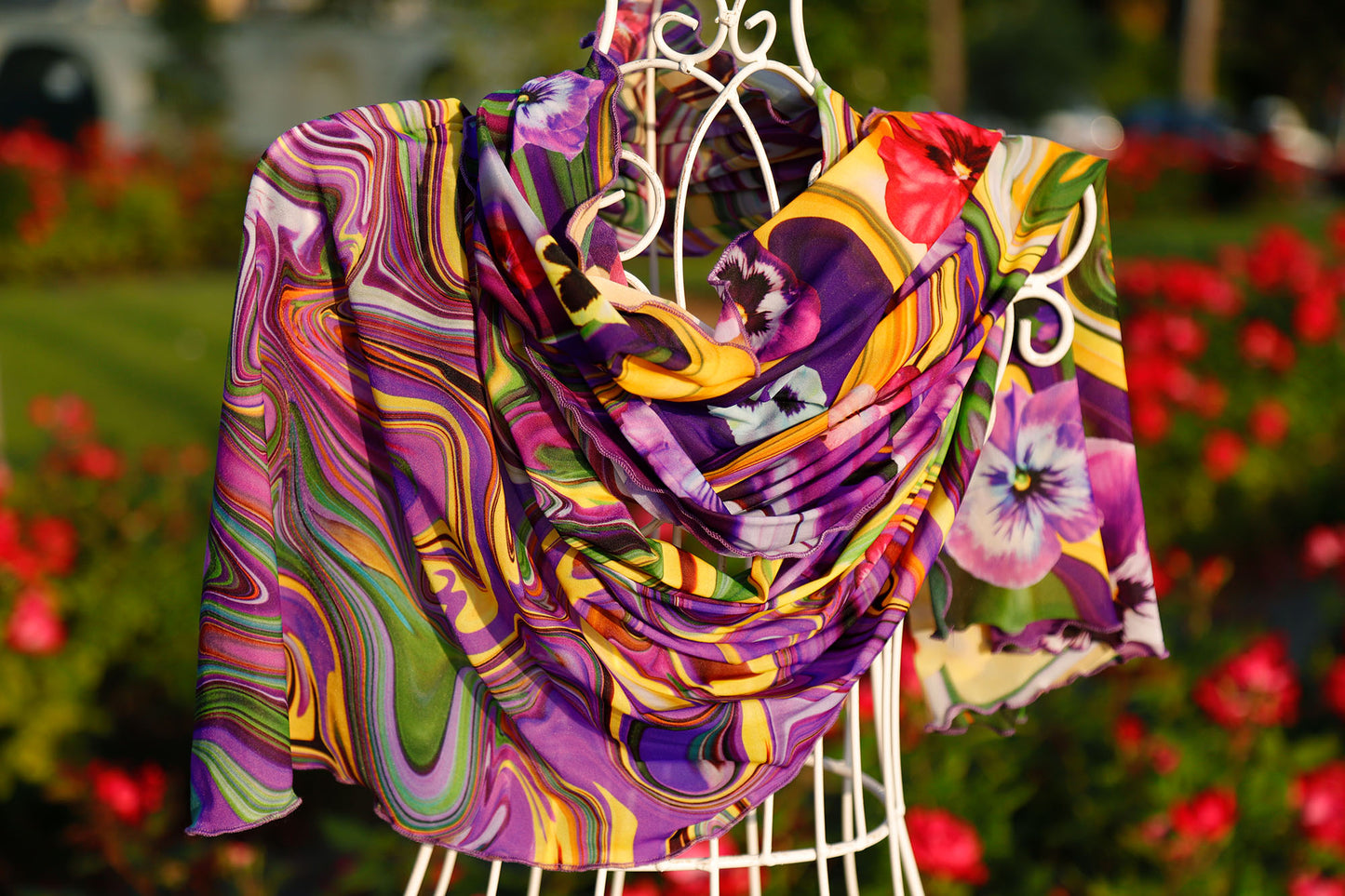 SCIARPA TULLE FLUIDO e VIOLETTE
