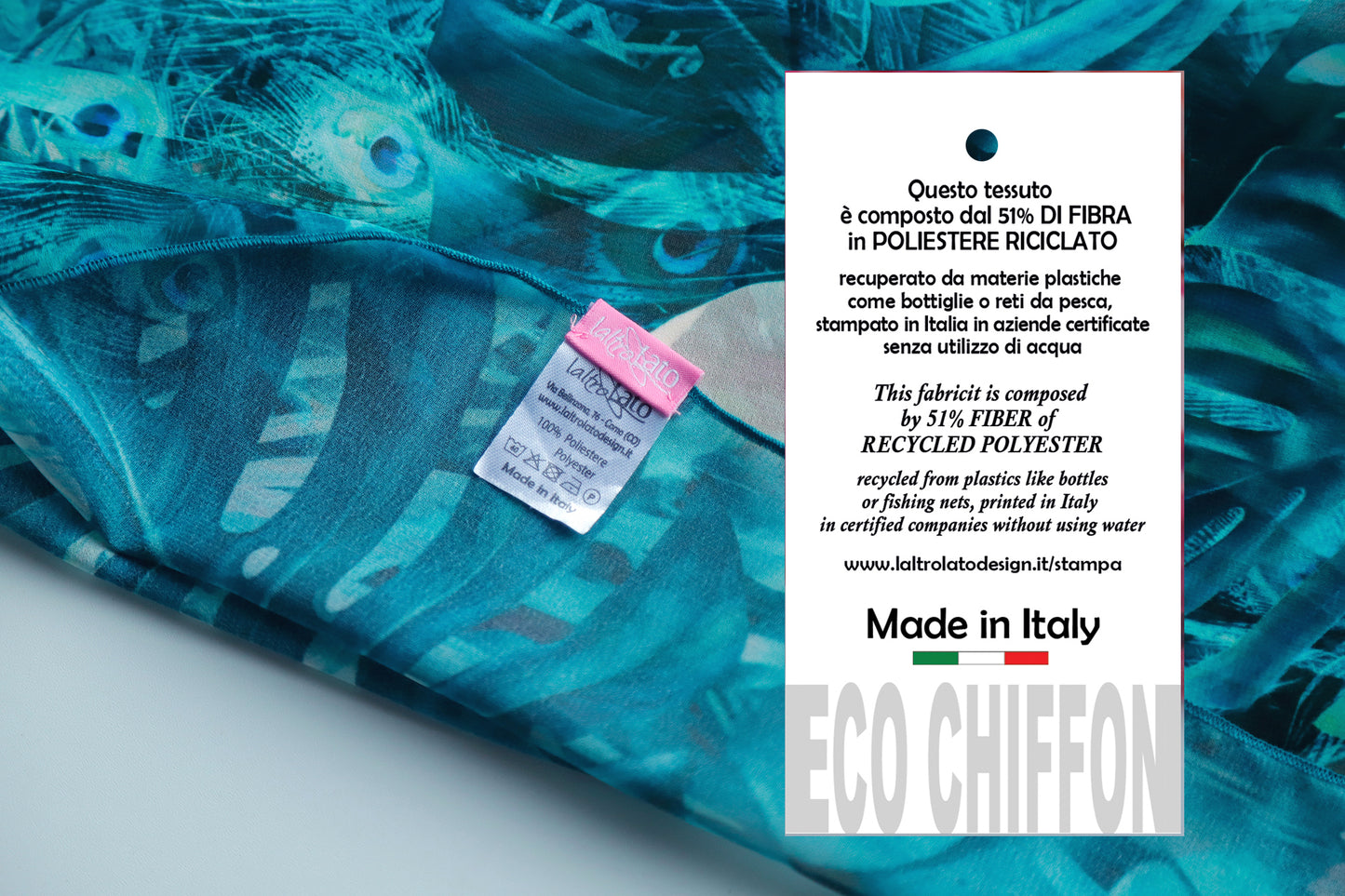 SCIARPA PAVONE ECO-CHIFFON