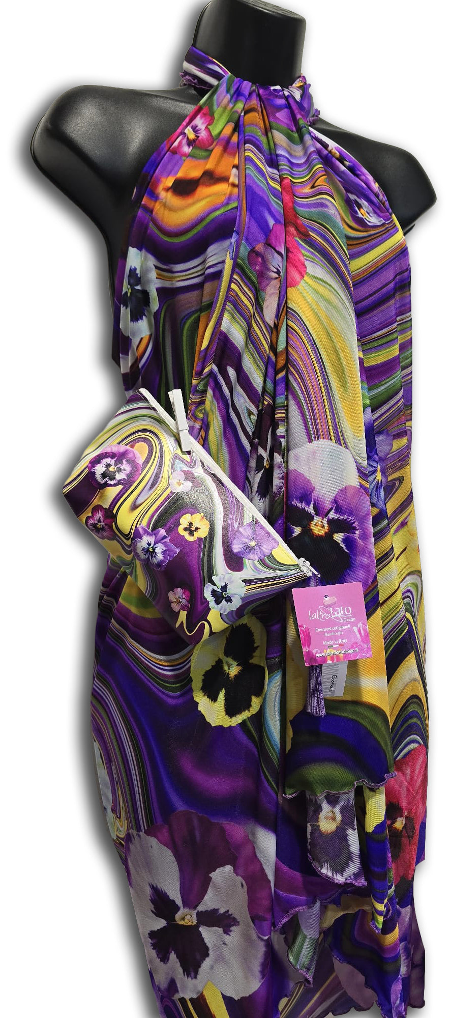 PAREO TULLE ELASTICIZZATO FLUIDO e VIOLETTE