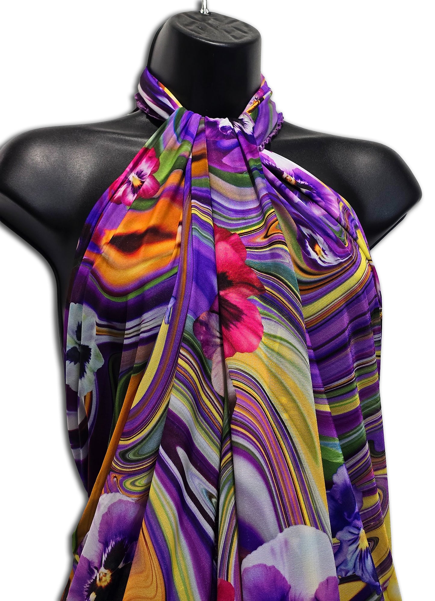 PAREO TULLE ELASTICIZZATO FLUIDO e VIOLETTE