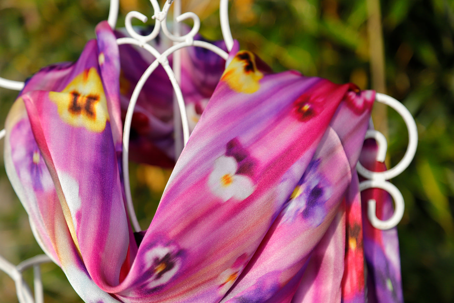 SCIARPA PURA SETA FIORI SFOCATI