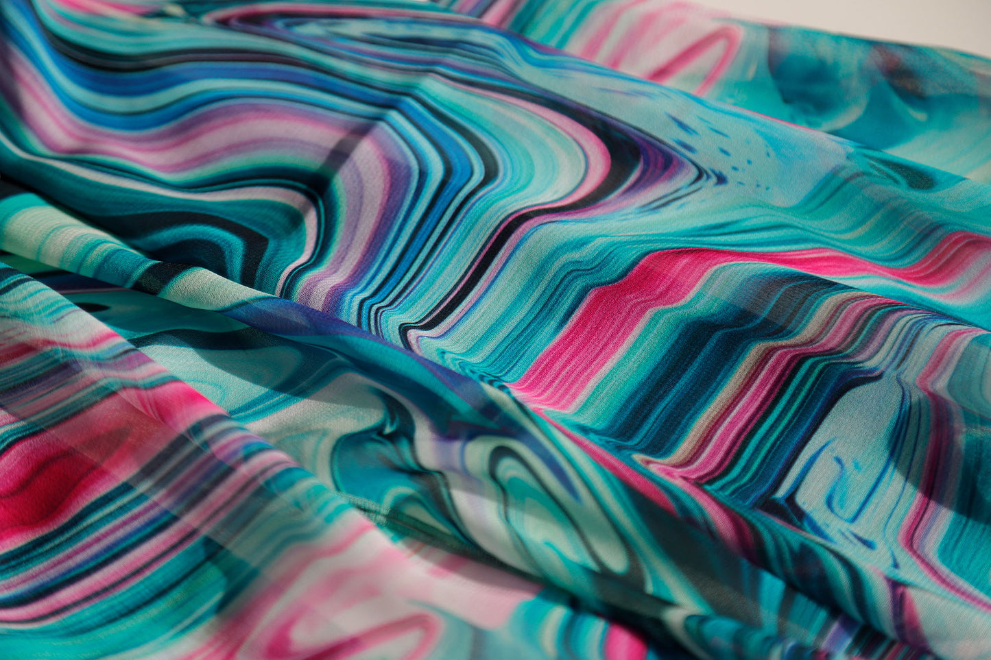 SCIARPA FLUIDO BLU ECO-CHIFFON