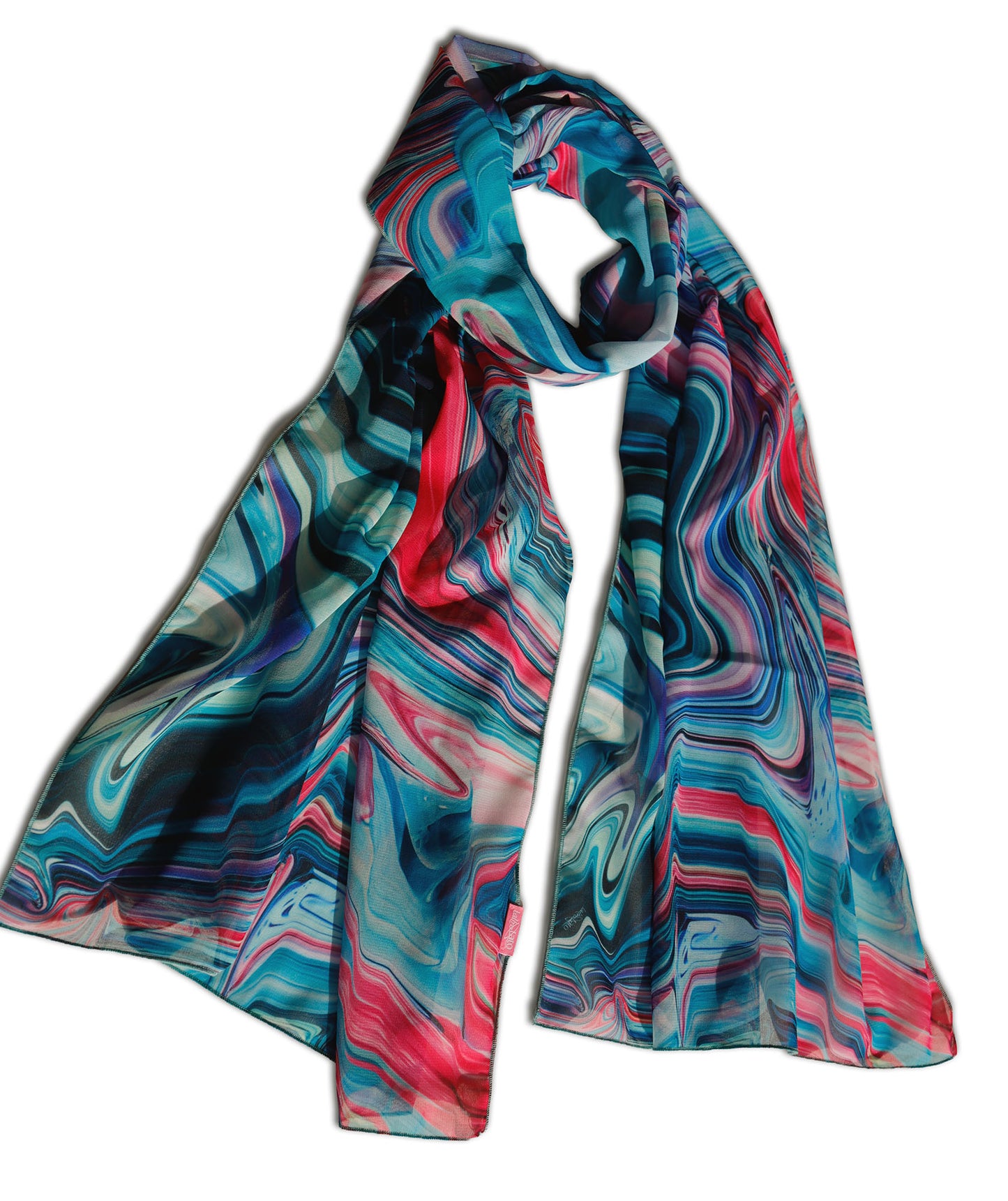 SCIARPA FLUIDO BLU ECO-CHIFFON