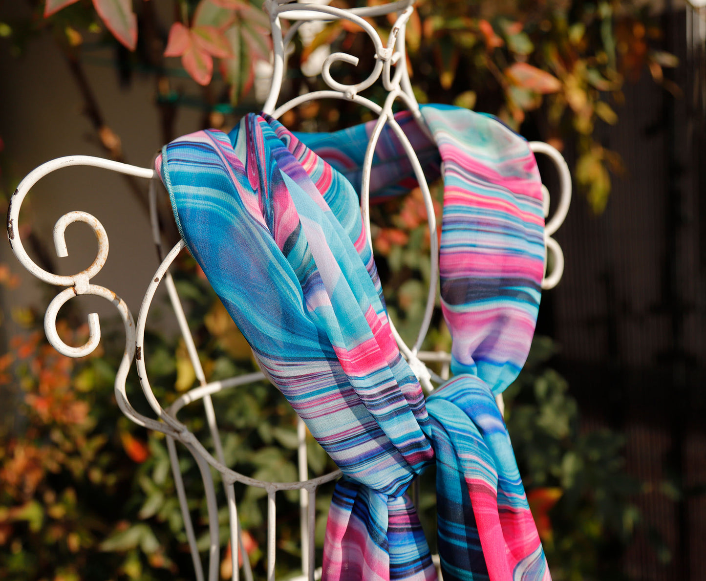 SCIARPA FLUIDO BLU ECO-CHIFFON
