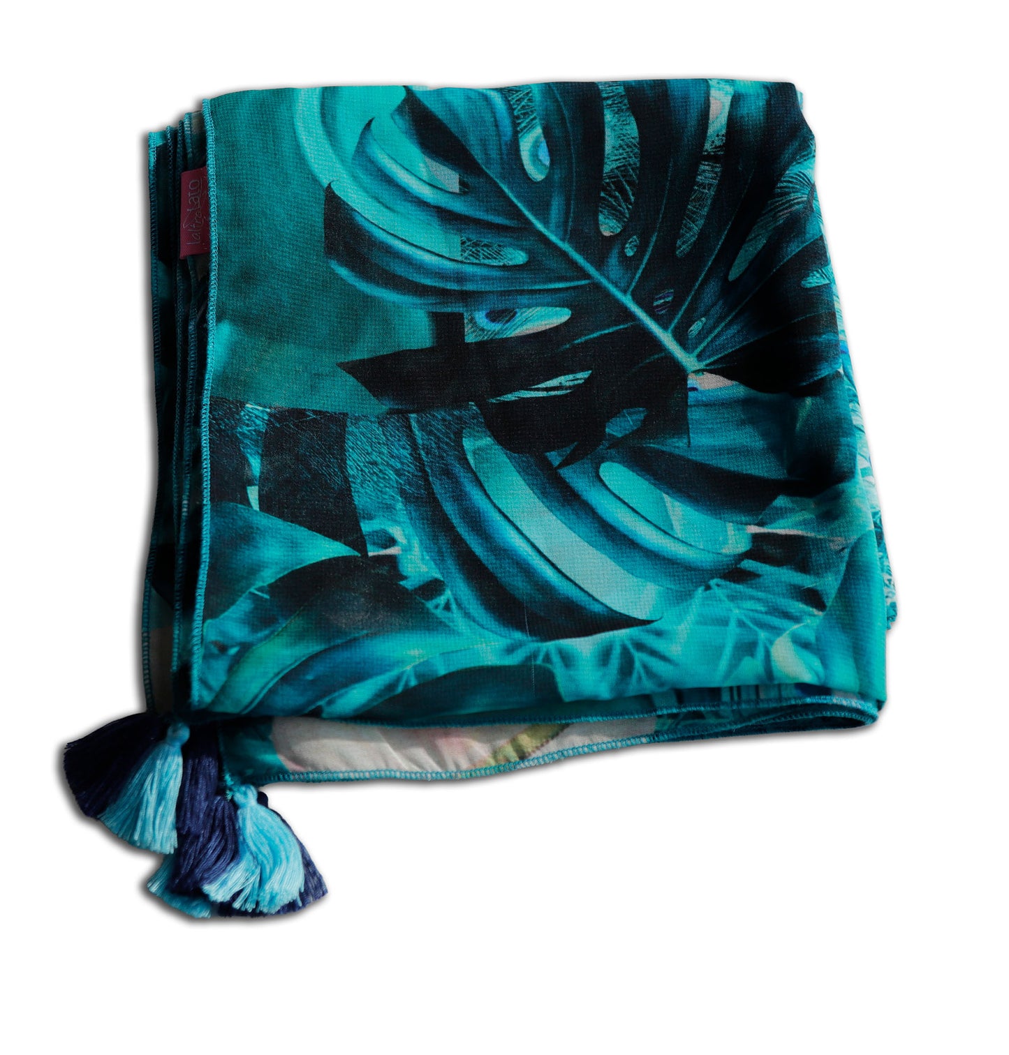 SCIARPE ECO-CHIFFON PATCH PAVONE