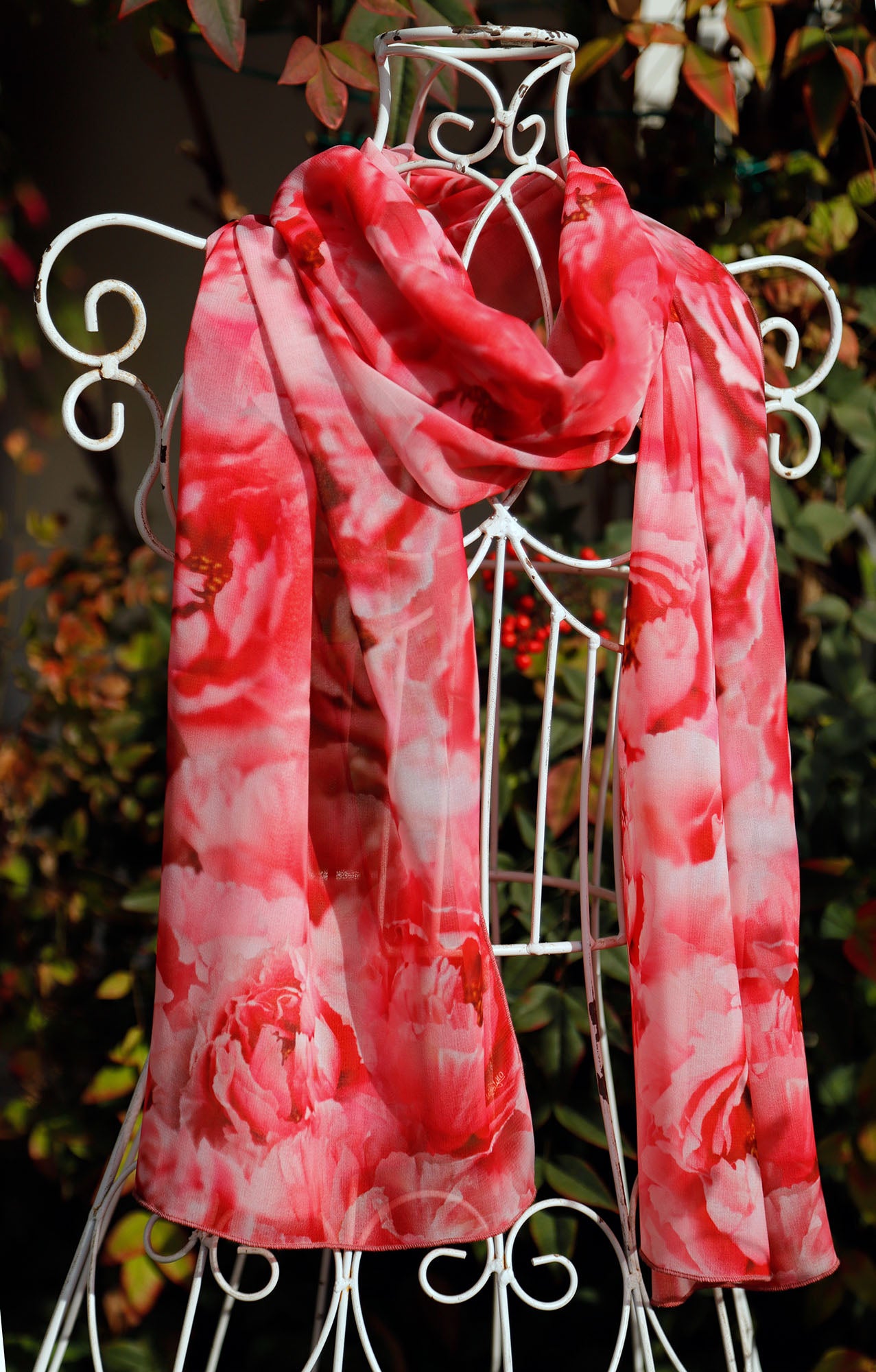 SCIARPA PEONIE ECO-CHIFFON