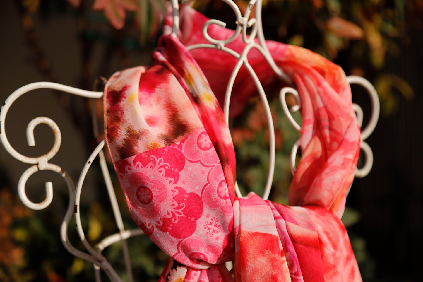 SCIARPA ECO-CHIFFON PATCH ARANCIONE