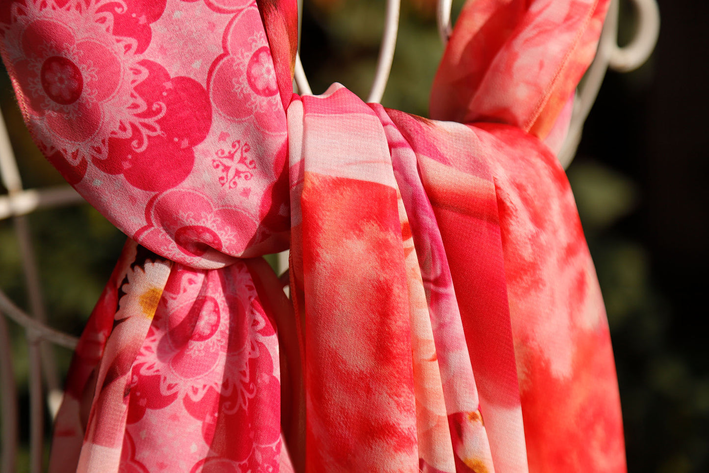 SCIARPA ECO-CHIFFON PATCH ARANCIONE