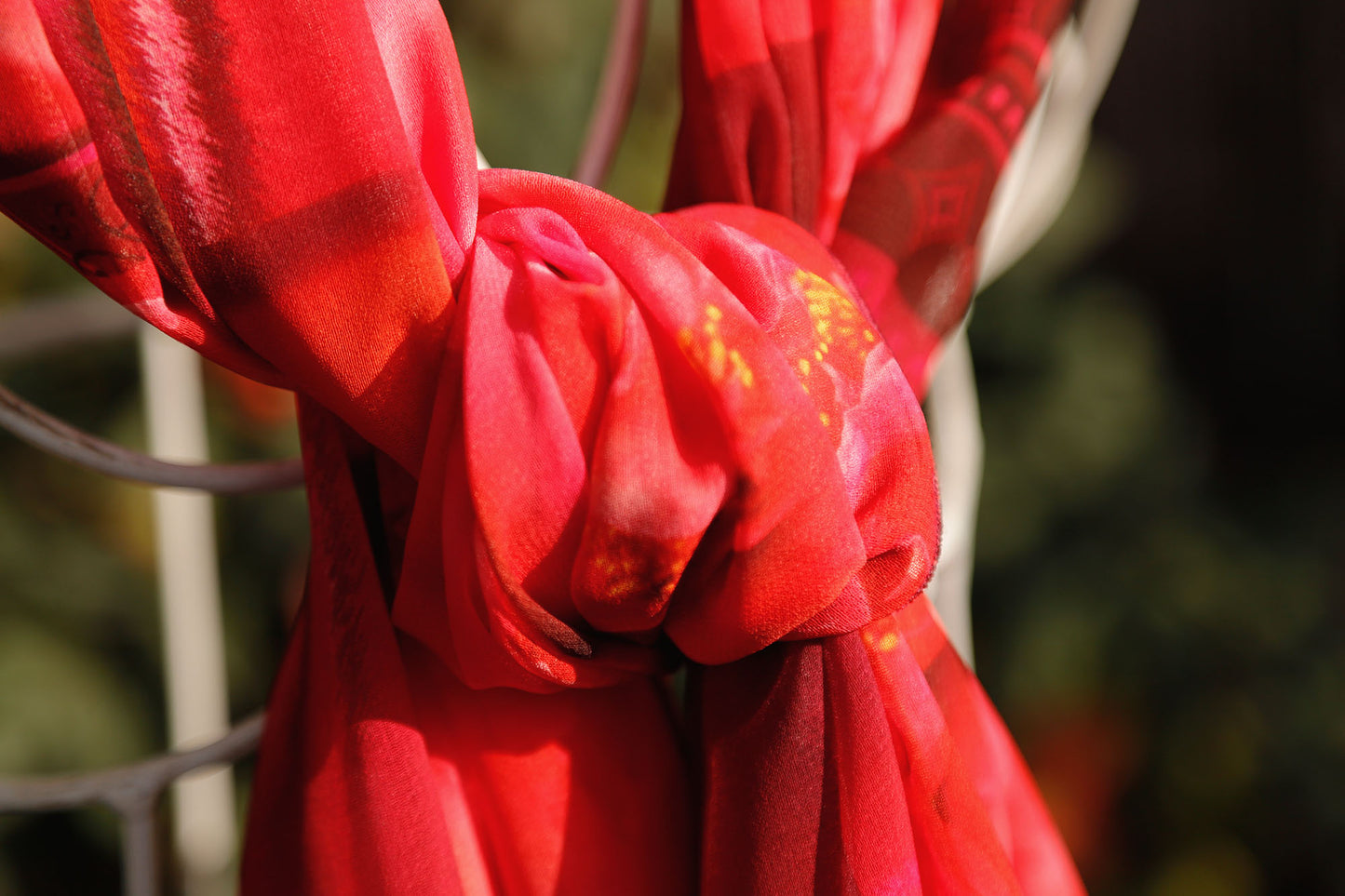 SCIARPA ECO-CHIFFON PATCH ROSSO