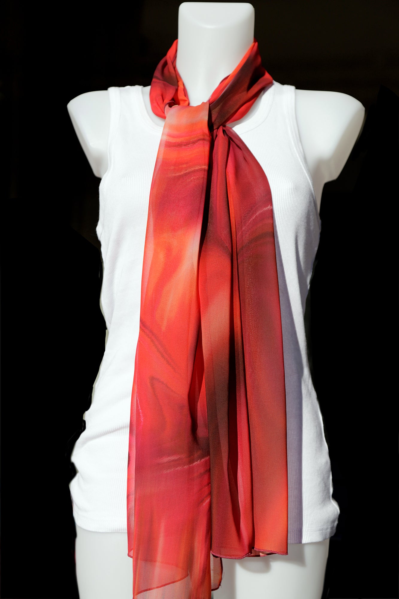 SCIARPE FLUIDO ROSSO ECO-CHIFFON