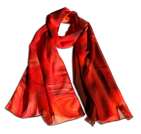 SCIARPE FLUIDO ROSSO ECO-CHIFFON