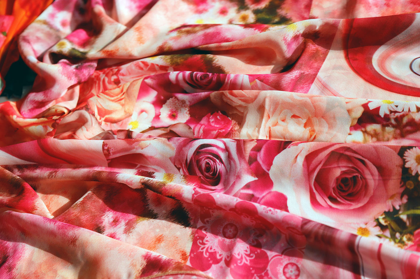 SCIARPA ECO-CHIFFON PATCH ARANCIONE