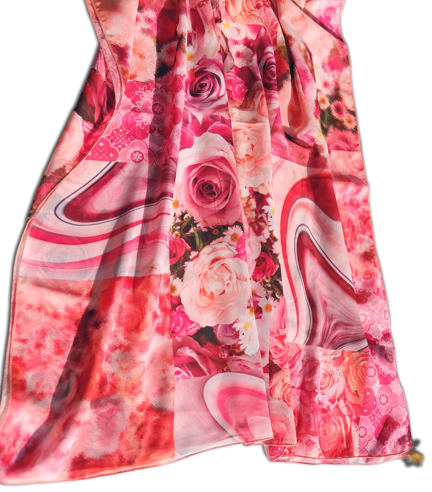 SCIARPA ECO-CHIFFON PATCH ARANCIONE