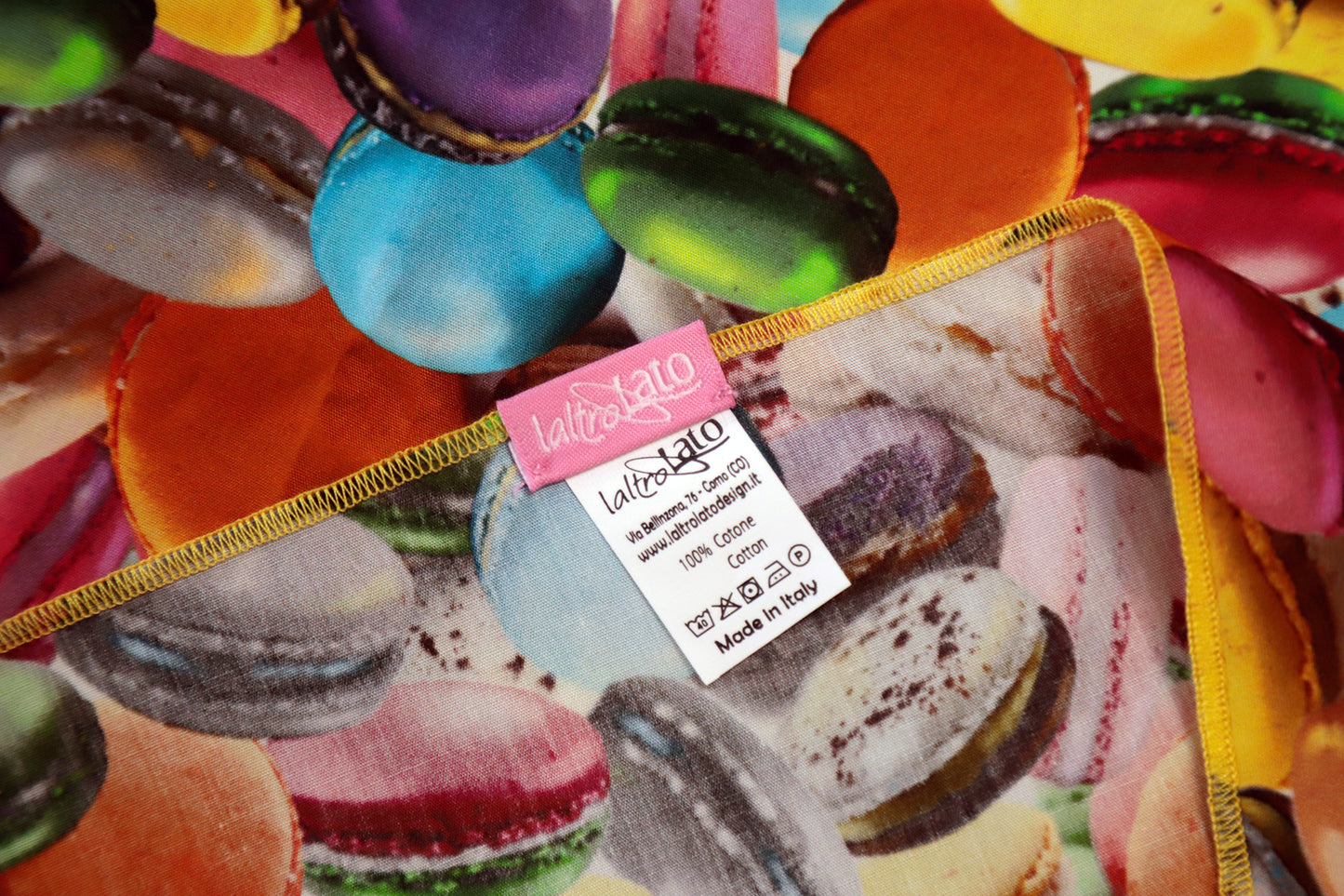 TOVAGLIA MACARONS tela puro cotone