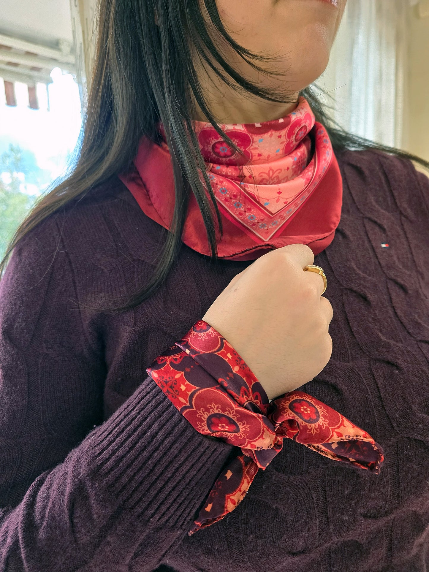 FOULARD PURA SETA fantasia GEOMETRICA