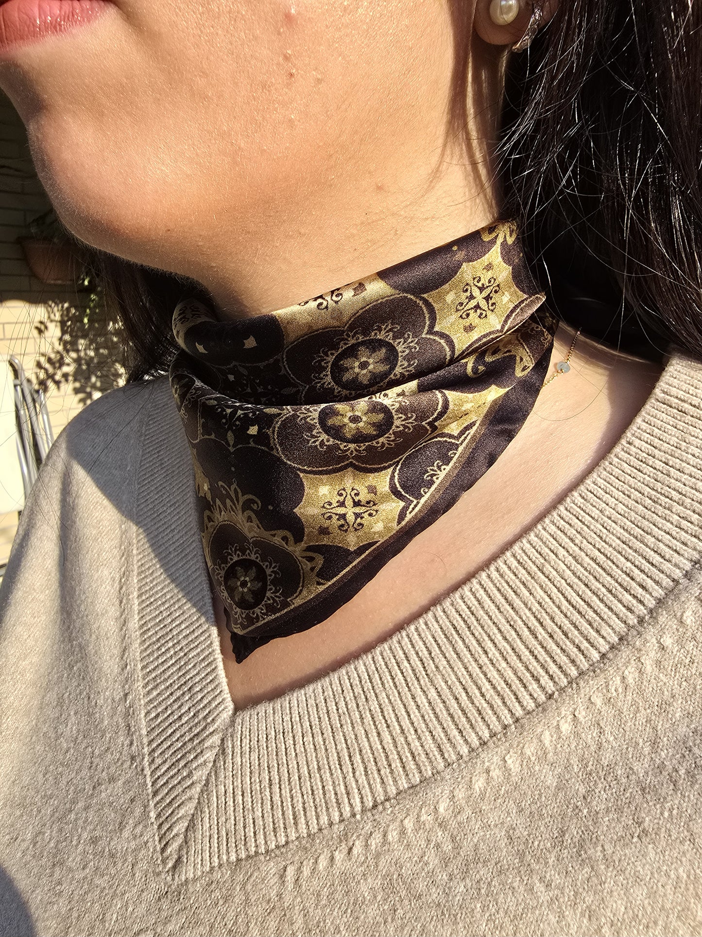 NECKERCHIEF PURA SETA fantasia GEOMETRICA