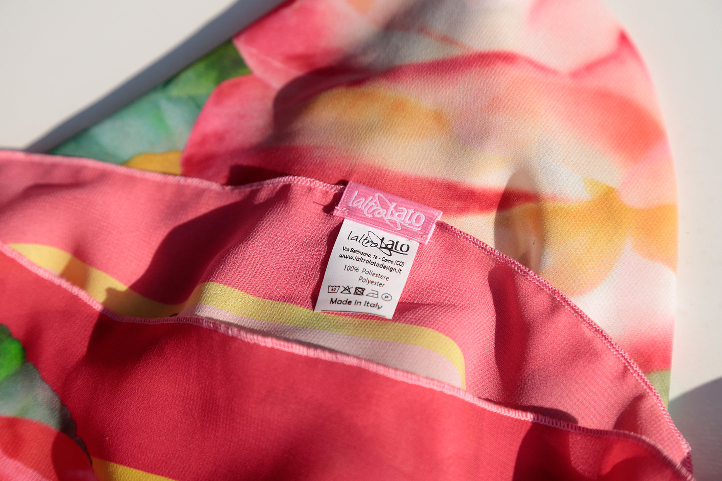 STOLA/PAREO CHIFFON ROSE E LIMONI