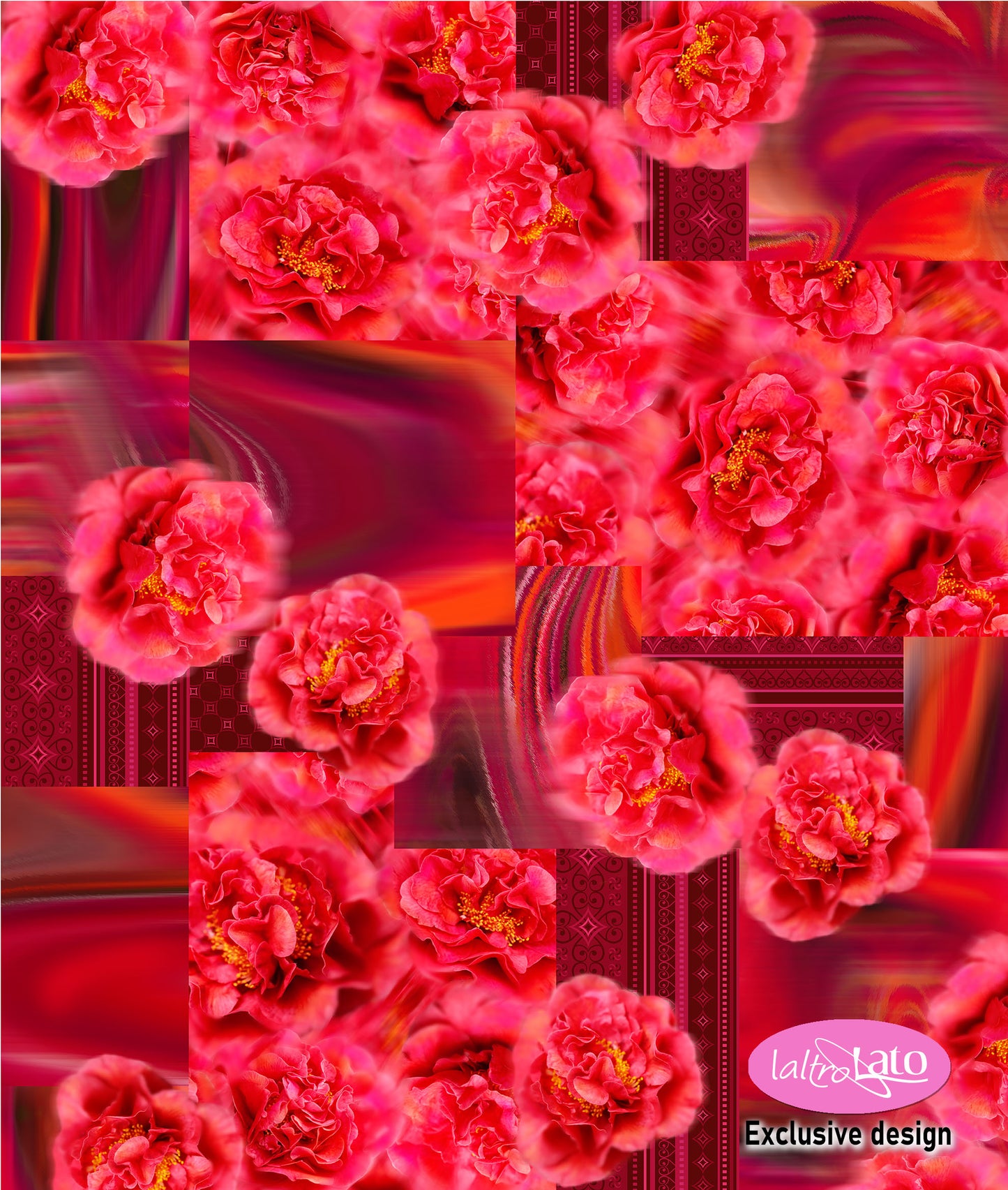 SCIARPA ECO-CHIFFON PATCH ROSSO