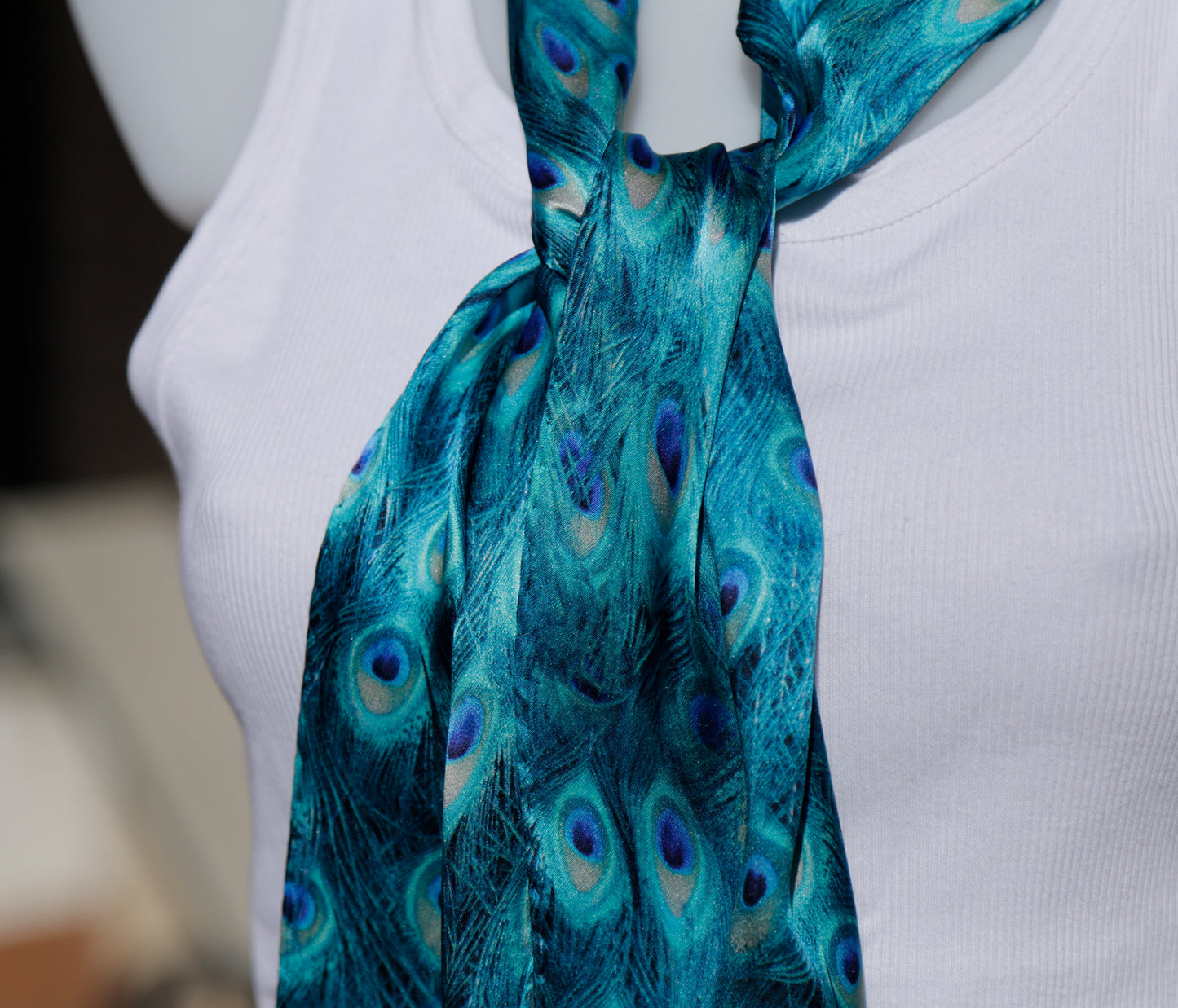 FOULARD ROMBO PURA SETA PAVONE