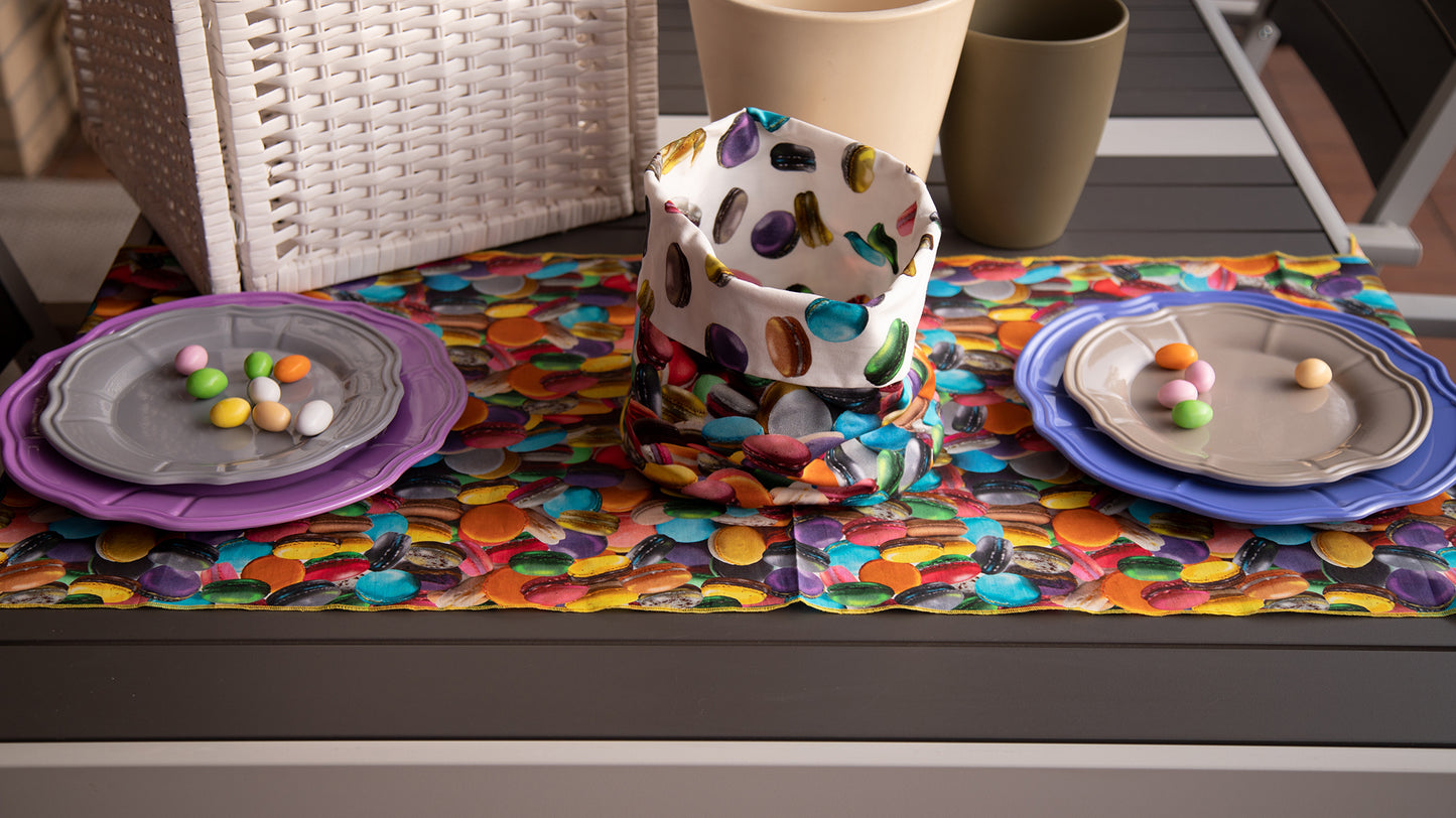 TOVAGLIA MACARONS tela puro cotone