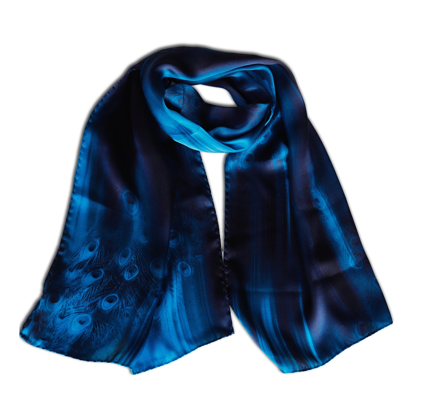 SCIARPA PURA SETA SFUMATA PAVONE