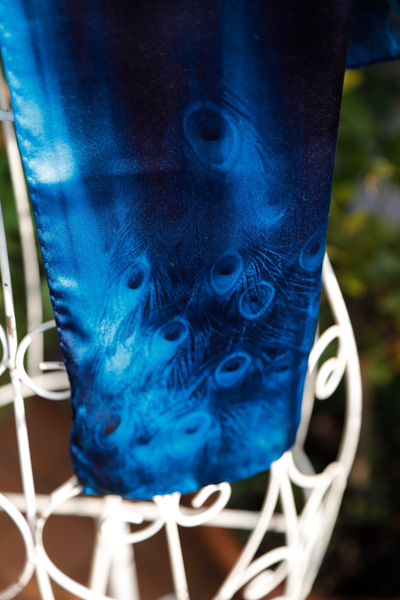 SCIARPA PURA SETA SFUMATA PAVONE