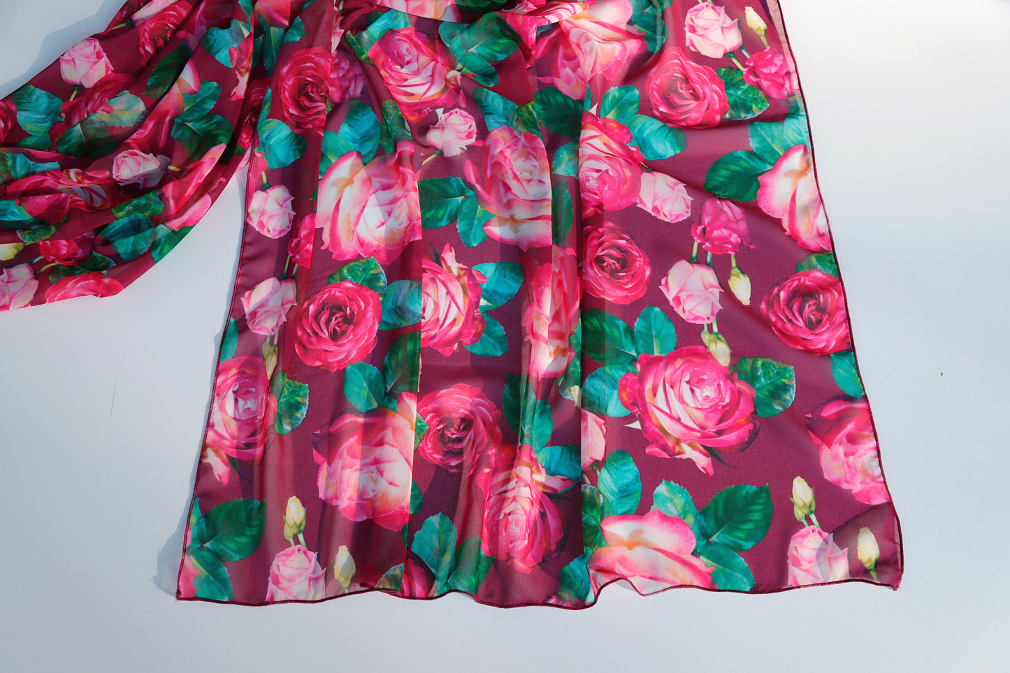 SCIARPA GRANDE ROSE ECO-CHIFFON