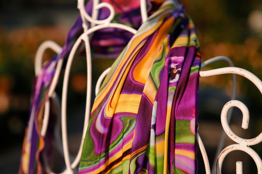 SCIARPA TULLE FLUIDO e VIOLETTE