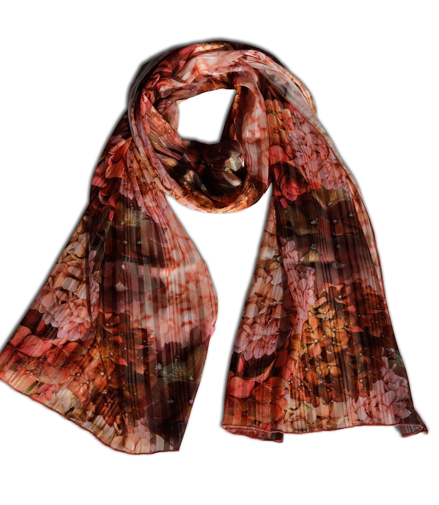 SCIARPA ORTENSIE ECO-CHIFFON LUREX